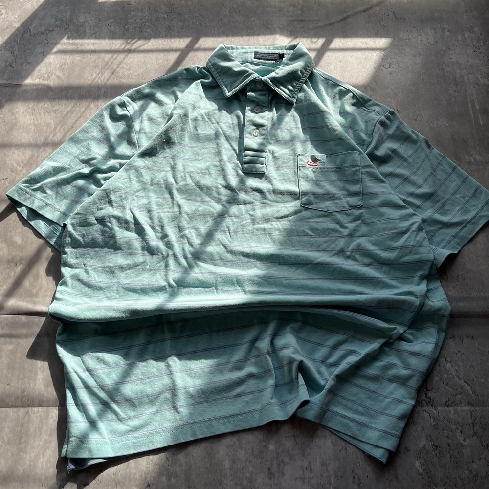 Southern Marsh Solid Teal Blue Performance Polo Shirt Medium